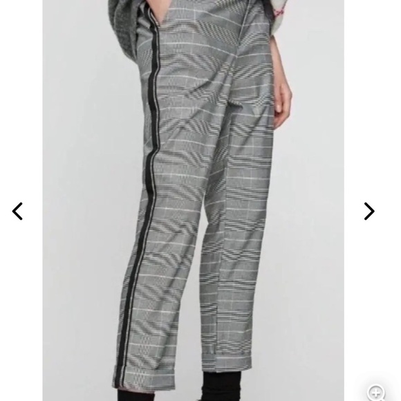 Zara Plaid Side Stripe Trousers Pants | Size M | NWT Check Workwear Street Style - Picture 1 of 4